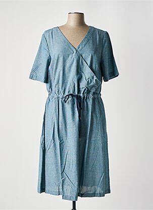 Robe mi-longue manches courtes manches courtes bleu SHEEGO femme