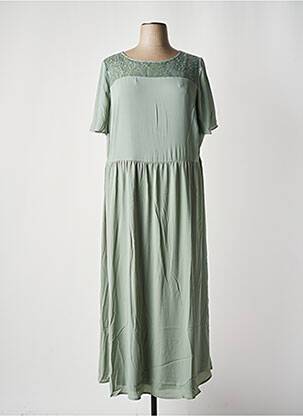 Robe longue manches courtes manches courtes vert SHEEGO femme