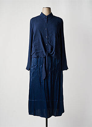 Robe longue manches longues manches longues bleu SHEEGO femme
