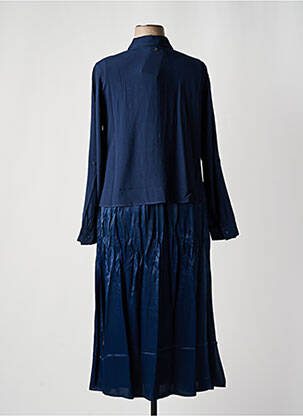 Robe longue manches longues manches longues bleu SHEEGO femme