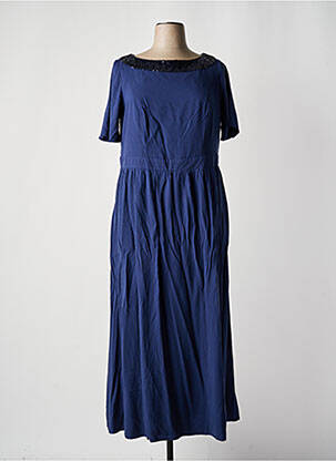 Robe longue manches courtes manches courtes bleu SHEEGO femme