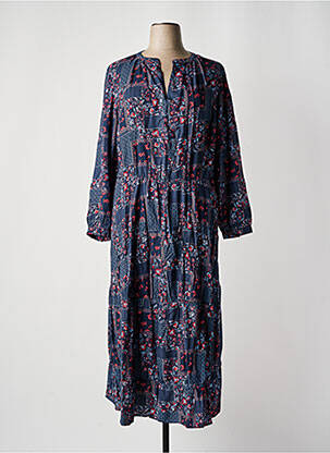 Robe longue manches longues manches longues bleu SHEEGO femme