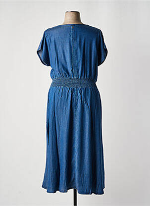 Robe longue manches courtes manches courtes bleu SHEEGO femme