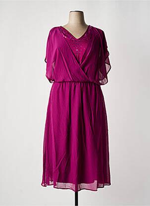 Robe longue manches courtes manches courtes violet SHEEGO femme