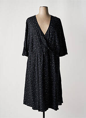 Robe mi-longue manches 3/4 manches 3/4 noir SHEEGO femme
