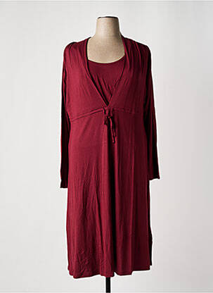 Robe mi-longue manches longues manches longues rouge SHEEGO femme