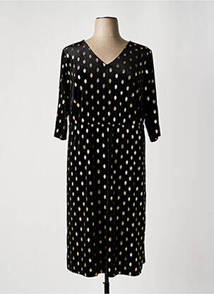 Robe mi-longue manches 3/4 manches 3/4 noir SHEEGO femme