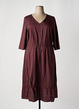 Robe mi-longue manches 3/4 manches 3/4 rouge SHEEGO femme