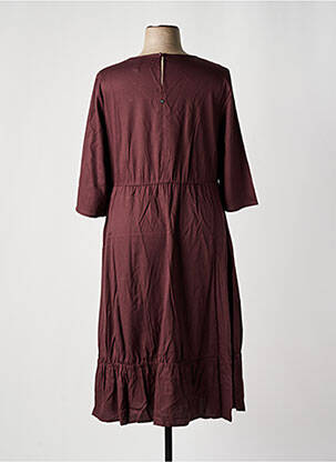 Robe mi-longue manches 3/4 manches 3/4 rouge SHEEGO femme