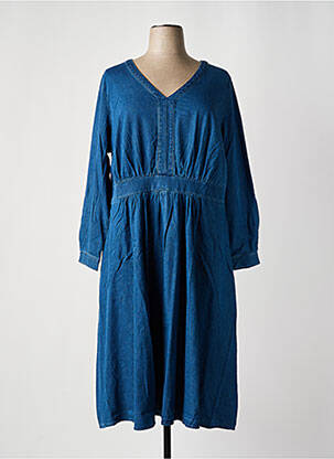 Robe longue manches longues manches longues bleu SHEEGO femme