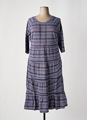 Robe longue coupe évasée manches 3/4 bleu SHEEGO femme