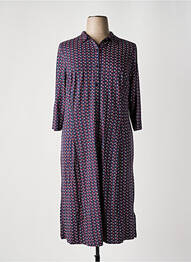 Robe mi-longue imprimé fleurs manches longues bleu SHEEGO femme