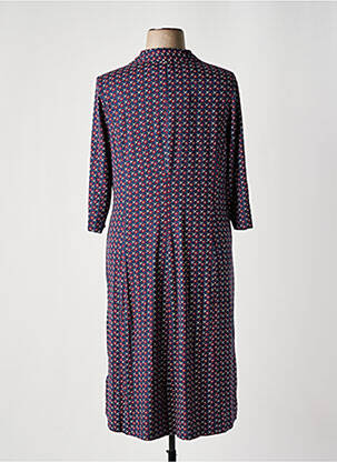 Robe mi-longue imprimé fleurs manches longues bleu SHEEGO femme
