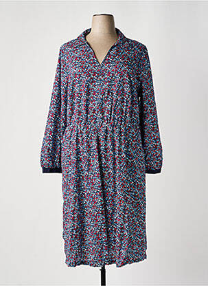 Robe mi-longue manches longues manches longues bleu SHEEGO femme