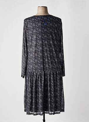 Robe mi-longue coupe fluide manches longues gris SHEEGO femme
