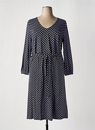 Robe mi-longue manches longues manches longues bleu SHEEGO femme