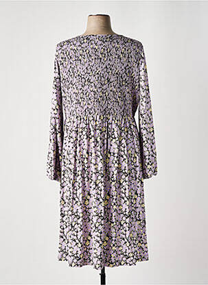 Robe mi-longue imprimé fleurs manches longues violet SHEEGO femme