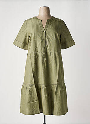 Robe mi-longue manches courtes manches courtes vert SHEEGO femme