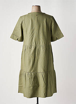 Robe mi-longue manches courtes manches courtes vert SHEEGO femme