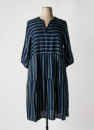 Robe mi-longue manches 3/4 manches 3/4 bleu SHEEGO femme