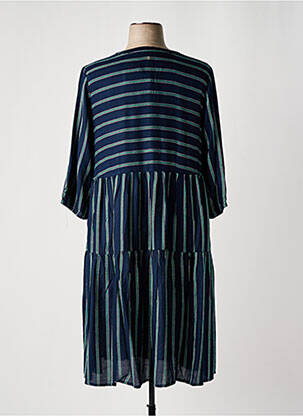 Robe mi-longue manches 3/4 manches 3/4 bleu SHEEGO femme