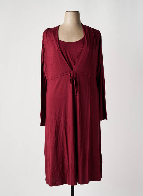 Robe mi-longue manches longues manches longues rouge SHEEGO femme