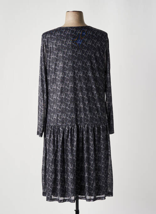 Robe mi-longue coupe fluide manches longues gris SHEEGO femme
