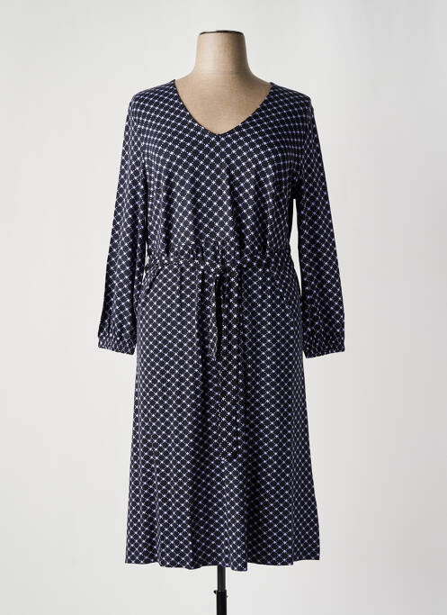 Robe mi-longue manches longues manches longues bleu SHEEGO femme
