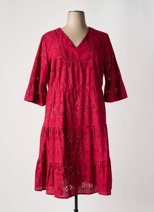 Robe mi-longue rouge SHEEGO pour femme