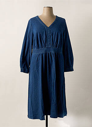 Robe longue manches longues manches longues bleu SHEEGO femme