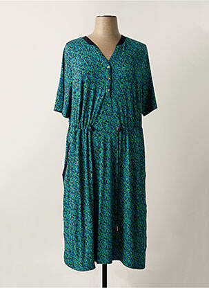 Robe longue manches courtes manches courtes bleu SHEEGO femme