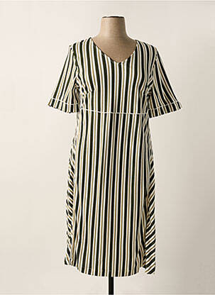 Robe mi-longue manches courtes manches courtes beige SHEEGO femme