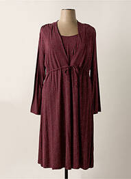 Robe mi-longue manches longues manches longues rouge SHEEGO femme