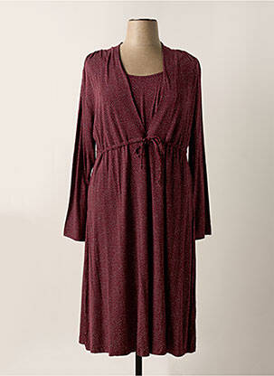 Robe mi-longue manches longues manches longues rouge SHEEGO femme