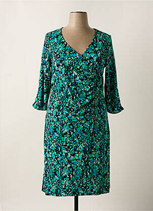 Robe mi-longue manches 3/4 manches 3/4 vert SHEEGO femme