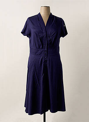 Robe mi-longue manches courtes manches courtes bleu SHEEGO femme