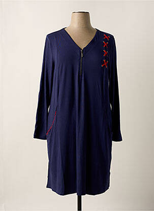 Robe mi-longue manches longues manches longues bleu SHEEGO femme
