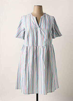Robe mi-longue manches courtes manches courtes bleu SHEEGO femme