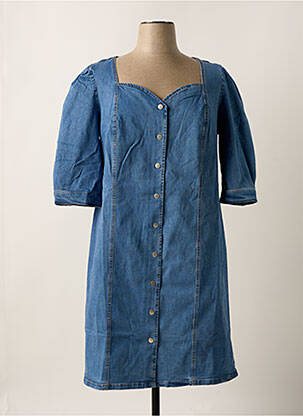 Robe mi-longue manches courtes manches courtes bleu SHEEGO femme