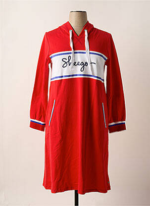 Robe mi-longue manches longues manches longues rouge SHEEGO femme