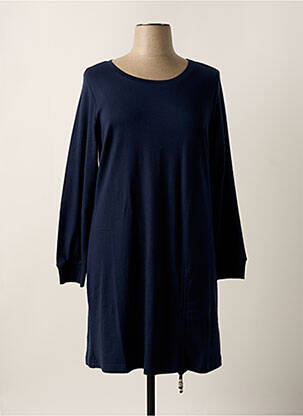 Robe mi-longue manches longues manches longues bleu SHEEGO femme