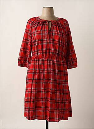 Robe mi-longue manches 3/4 manches 3/4 rouge SHEEGO femme