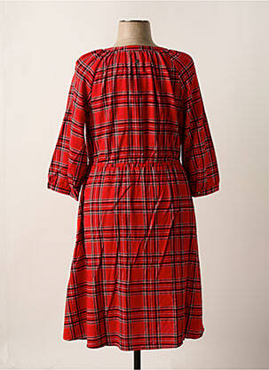 Robe mi-longue manches 3/4 manches 3/4 rouge SHEEGO femme