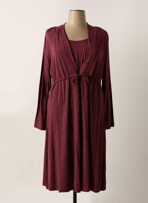 Robe mi-longue manches longues manches longues rouge SHEEGO femme