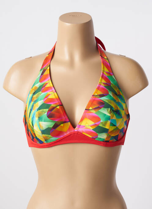 Haut de maillot de bain stretch haut soutien-gorge emboitant rouge ANTIGEL femme