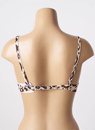 Haut de maillot de bain stretch haut soutien-gorge push-up beige ANTIGEL femme
