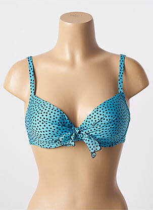 Haut de maillot de bain stretch haut soutien-gorge moulé bleu ANTIGEL femme