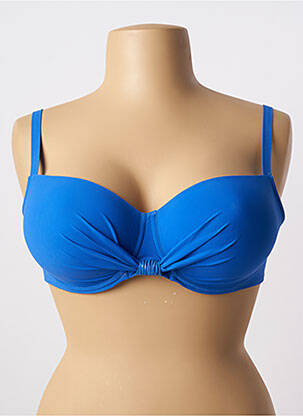 Haut de maillot de bain stretch haut soutien-gorge moulé bleu ANTIGEL femme