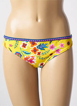 Bas de maillot de bain imprimé fleurs culotte jaune ANTIGEL femme