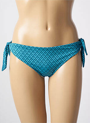 Bas de maillot de bain effet matière satinée bikini bleu SIMONE PERELE femme